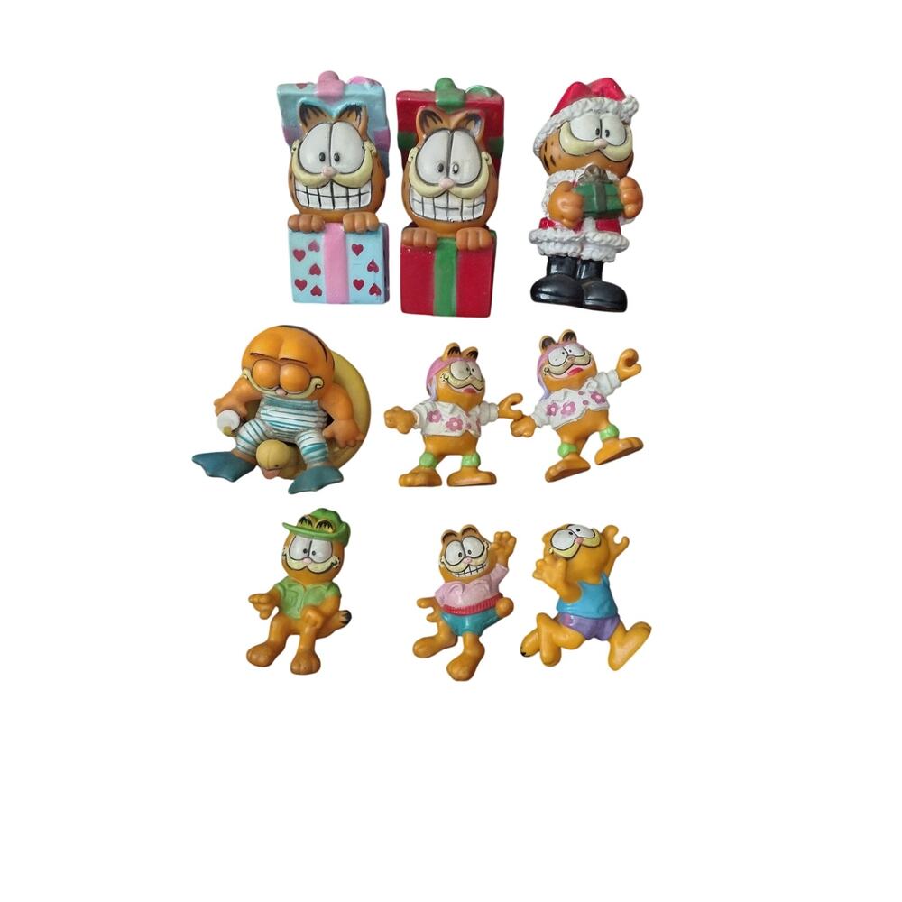 Vintage Garfield PVC Figure Lot - Christmas & Classics